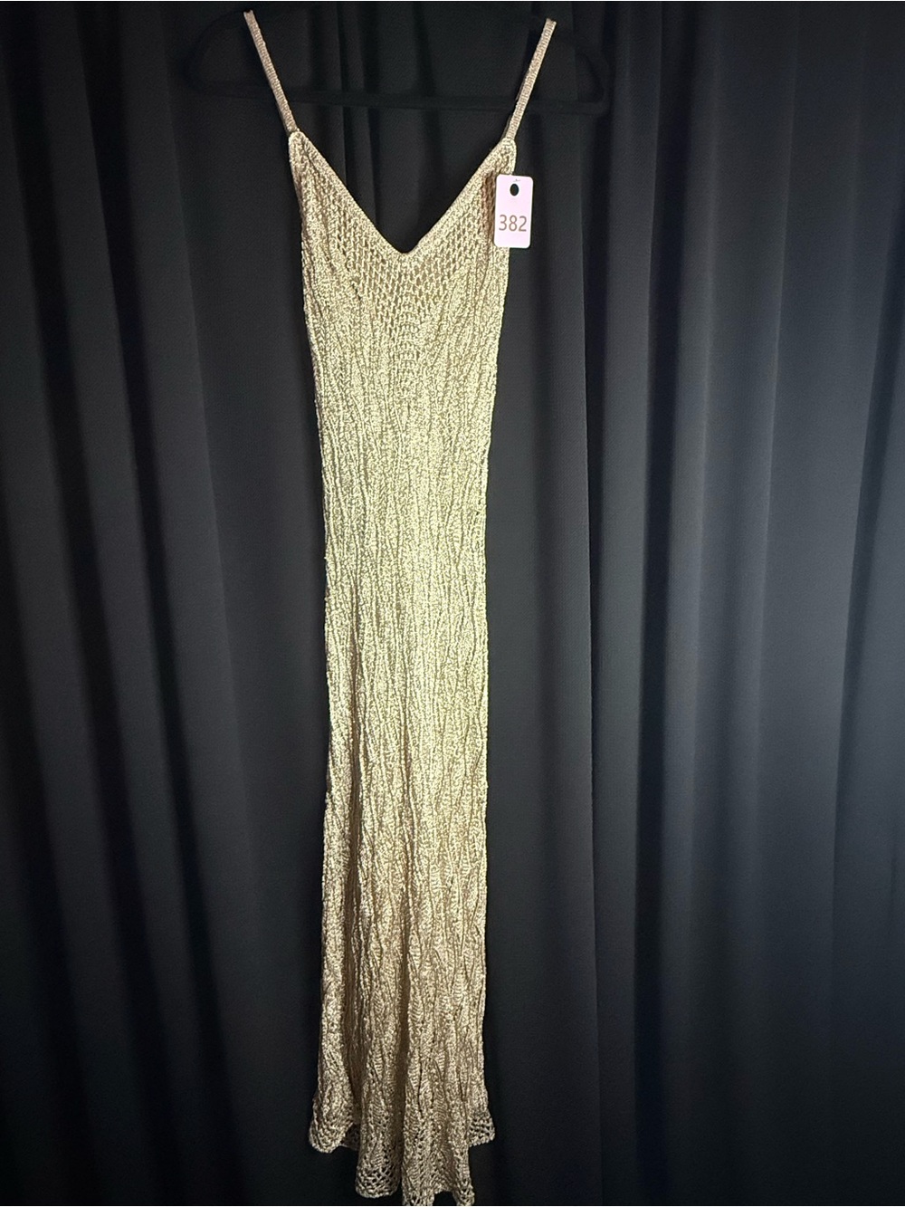 Zara Metallic Gold Slip Maxi Dress with Spaghetti Straps